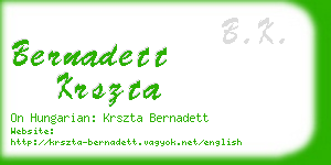 bernadett krszta business card